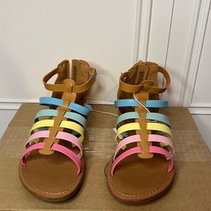 NWT Childrens place size 1 girls multi colored sandals